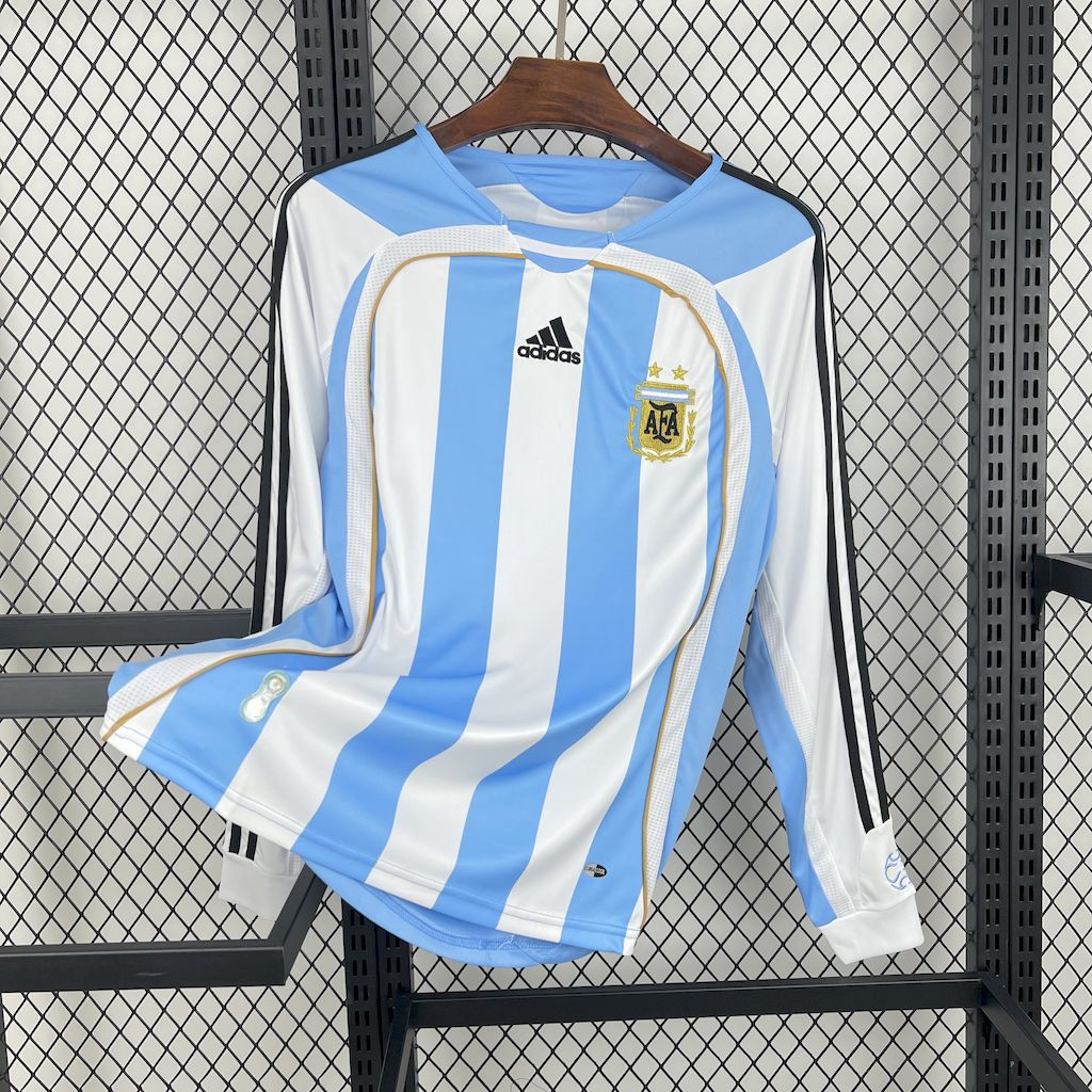 Argentina 2006/07 World Cup Home Retro Mangas largas